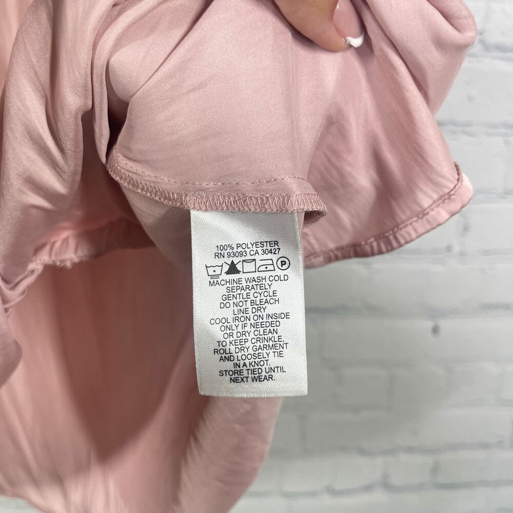 NIC+ZOE Blush Pink Satin Sleeveless Twist Front Blouse Womens XXL Elegant Office - Picture 8 of 11